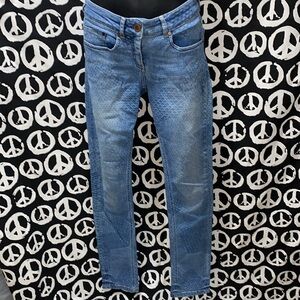 KOOKAI DENIM BLUE JEANS FISH SCALE PRINT SZ 28 W/34